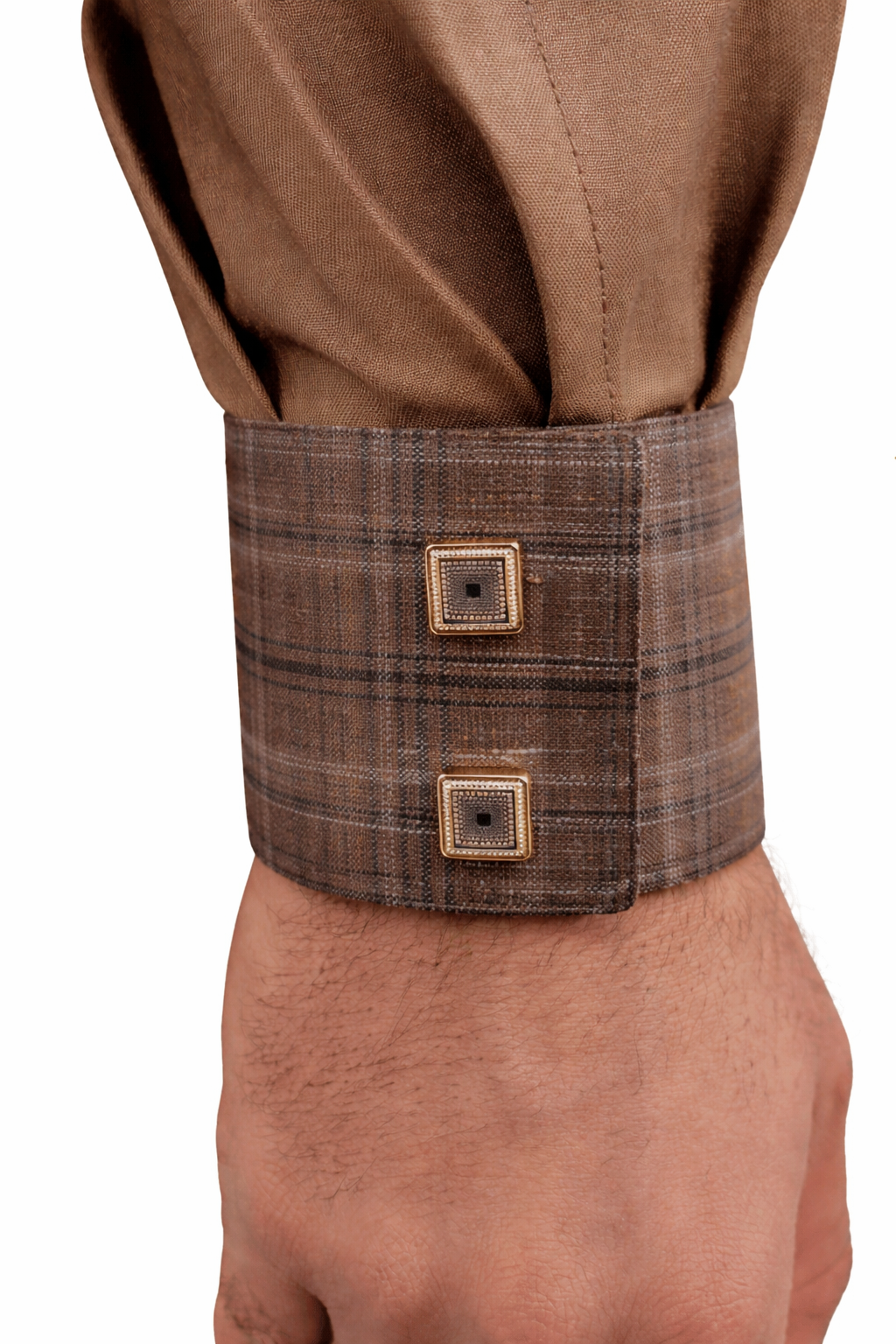Poignet raffiné qamis marron coton